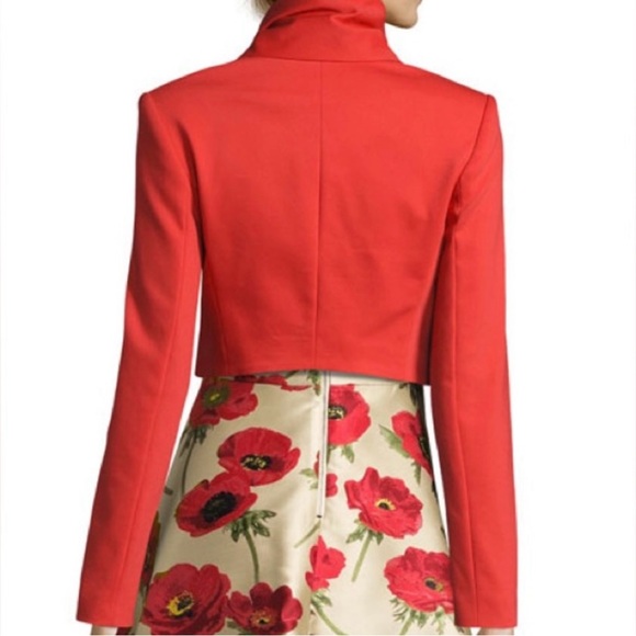 Alice and Olivia Adair Red Crop Blazer w/ Tie. ECU! - Picture 3 of 6